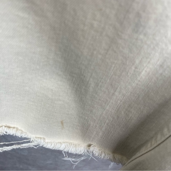 Zara The Marine Straight High Waist Raw Hem Wide Leg Jeans In Ivory Size 6 - Picture 5 of 7